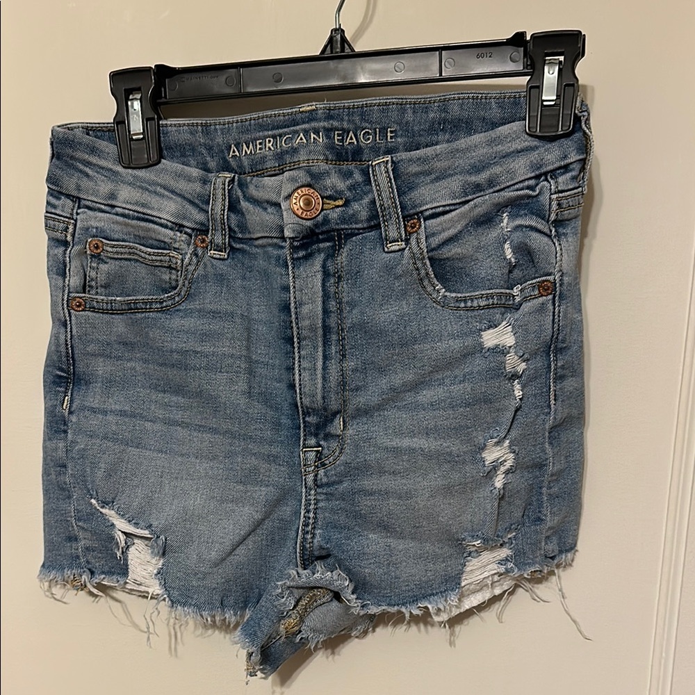 American Eagle Outfitters Blue High-Waisted Jean Shorts